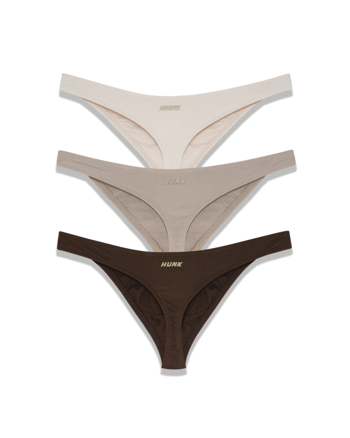 Espresso 3-Pack Thongs